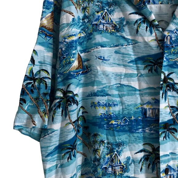 Kalaheo Men's Hawaiian Shirt Size XL Graphic Made in USA 100% Rayon Camp - Picture 8 of 9